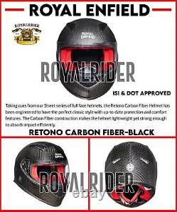 Royal Enfield RETONO CARBON FIBER BLACK FULL FACE HELMET