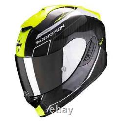 Scorpion EXO 1400 Carbon Beaux White Yellow Full Face Motorcycle Helmet