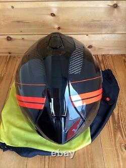 Scorpion Exo-1400 Carbon Drik Full Face Motorcycle Motorbike Helmet Red XL