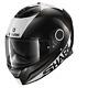 Shark Spartan Carbon Skin Black/White Motorcycle Motorbike Helmet Includes Free