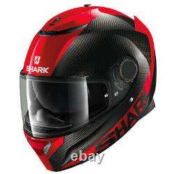 Shark Spartan Carbon skin RED DRR motorcycle Full Face Helmet + Visor ZE