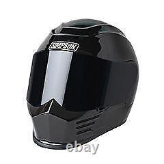 Simpson Speed Bandit Gloss Black, Full Face Motorcycle Helmet, FREE VISOR