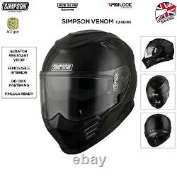 Simpson Venom Carbon Full Face Motorcycle Bike Sports Crash Helmet Light Weight