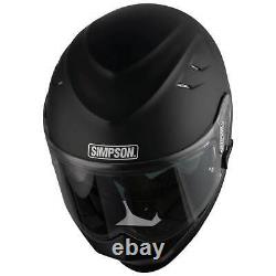 Simpson Venom Matt Black Full Face Motorcycle Sports Crash Helmet Light Weight