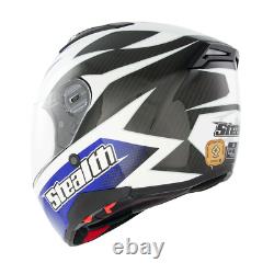 Stealth Motorcycle Crash Helmet Hd117 Full Carbon Fibre Motorbike Helmet LID