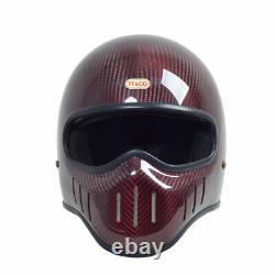 TT&CO Carbon Fiber Rider Helmet Motorcycle TT02 Motorbike Retro Full Face Helmet