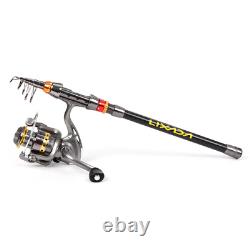 Telescopic Fishing Rod Reel Combo Full Kit Carbon Fiber Rod Pole Spinning Reel