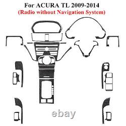 True Carbon Fiber Black Full Interior Case Decorative Set for Acura TL 09-14