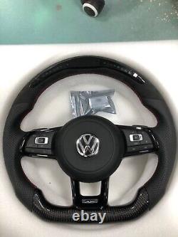 Volkswagen LED Golf GTI/R/MK6/7 Real Carbon Fiber Steering Wheel Full Set