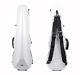 White 4/4 Full Size Violin Case Carbon Fiber Hard Violin Case with Back Straps