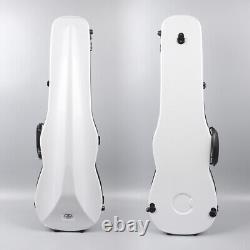 White 4/4 Full Size Violin Case Carbon Fiber Hard Violin Case with Back Straps