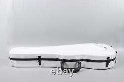 White 4/4 Full Size Violin Case Carbon Fiber Hard Violin Case with Back Straps