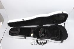 White 4/4 Full Size Violin Case Carbon Fiber Hard Violin Case with Back Straps