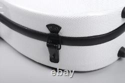 White 4/4 Full Size Violin Case Carbon Fiber Hard Violin Case with Back Straps