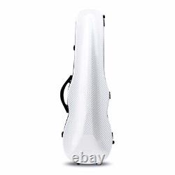 White Violin Case 4/4 Full Size Composite Carbon Fiber Hard Shell Back straps