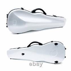 White Violin Case 4/4 Full Size Composite Carbon Fiber Hard Shell Back straps