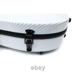 White Violin Case 4/4 Full Size Composite Carbon Fiber Hard Shell Back straps