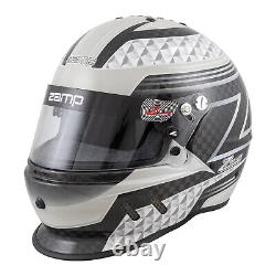 Zamp RZ65D Black/Grey/Carbon Fibre Helmet SA2020 Hans Compatible Clear Visor All